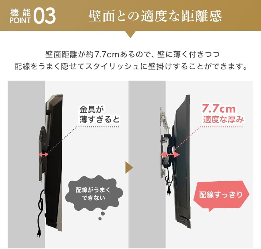 Amazon | エース・オブ・パーツ テレビ壁掛け金具 賃貸 26-52インチ 耐